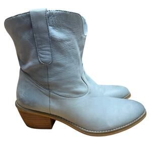 Crown Vintage Western Boots Light Blue Size 7 1/2 Cowgirl Country Festival Boho
